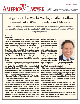 Article Cover Jonathan Polkes AmLaw Litigator of the Week