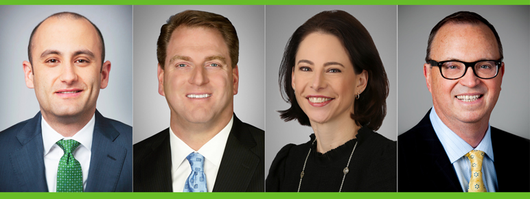 David Gail and Glenn West in PE, Paul Genender in CCL and Courtney Marcus in Banking & Finance David Gail and Glenn West in PE, Paul Genender in CCL and Courtney Marcus in Banking & Finance
