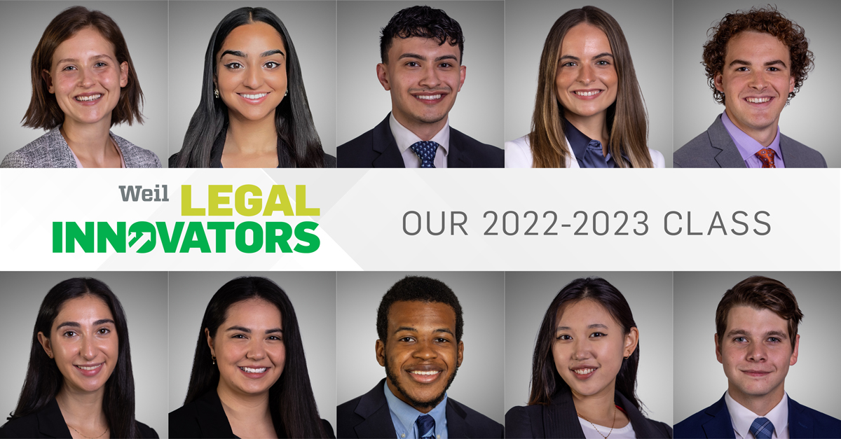 Weil Legal Innovators: Our 2022 2023 Class with Innovator's Headshots