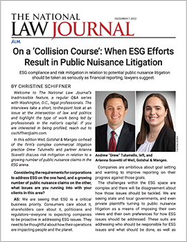 On a ‘Collision Course’: When ESG Efforts Result in Public Nuisance Litigation