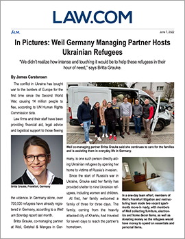 Law.com - In Pictures: Weil Germany Managing Partner Hosts Ukrainian Refugees