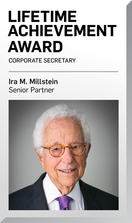 Ira Millstein Receives “Lifetime Achievement Award” from Corporate Secretary Magazine