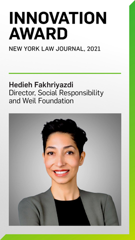 Hedieh Fakhriyazdi Wins New York Law Journal Innovation Award in 2021 Hedieh Fakhriyazdi Wins New York Law Journal Innovation Award in 2021