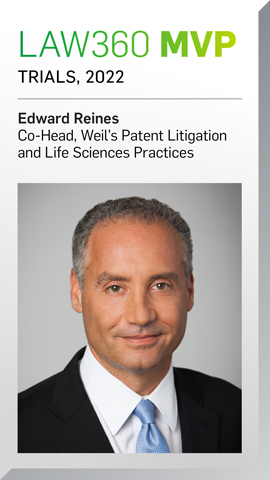 Edward Reines named a Law360 Trials MVP for 2022 Edward Reines named a Law360 Trials MVP for 2022