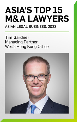 Tim Gardner Named in 2023 Asia Top 15 M&A Lawyers by Thomson Reuters Asian Legal Business Tim Gardner Named in 2023 Asia Top 15 M&A Lawyers by Thomson Reuters Asian Legal Business