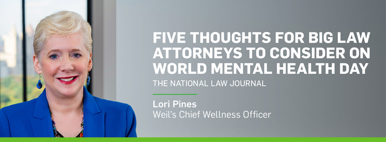 Image of Lori Pines alongside text regarding World Mental Health Day