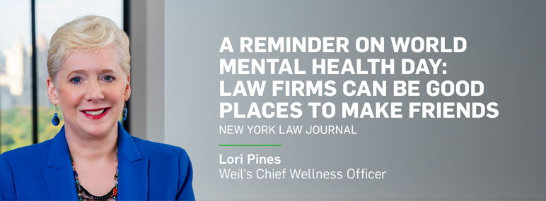 Image of Lori Pines alongside text on World Mental Health Day