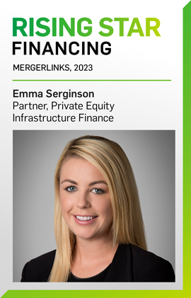 Emma Serginson Named a 2023 EMEA Rising Star for Financing by MergerLinks