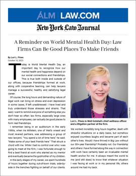 Reprint of Lori Pines's feature in NYLJ