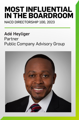 Adé Heyliger Named to 2023 NACD Directorship 100