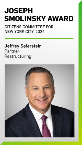Jeffrey Saferstein to be Honored by Citizens Committee for NYC with 2024 Joseph Smolinsky Award