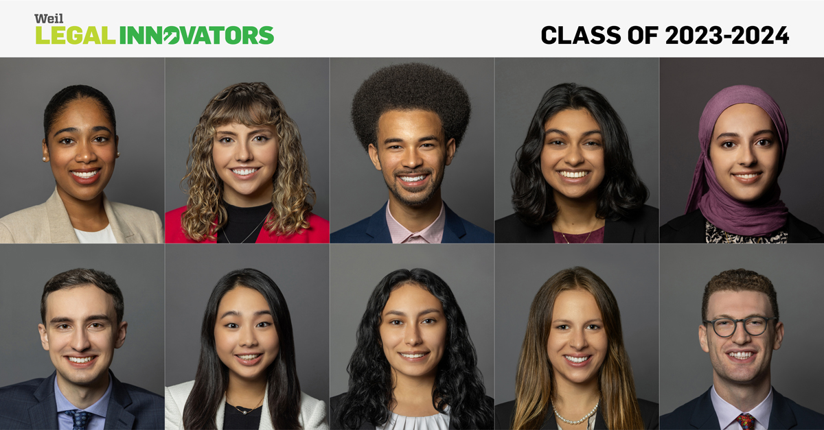Weil Legal Innovators: Our 2023-2024 Class with Innovator's Headshots