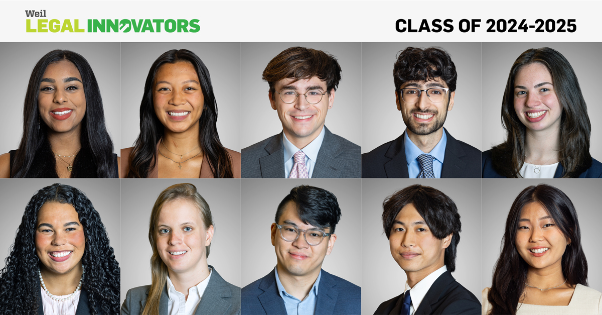 Weil Legal Innovators: Our 2023-2024 Class with Innovator's Headshots