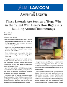 AmLaw article on Weil's boomerangs