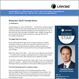 Timothy Burns Named 2025 Private Equity Rising Star by Law360