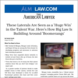 AmLaw article on Weil's boomerangs