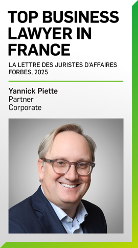Top Business Lawyer in France - Yannick Piette, Partner, Corporate