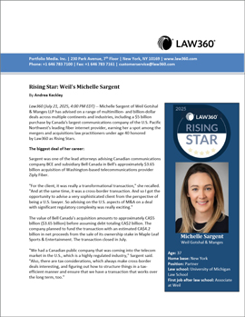 View Michelle’s Rising Star profile in Law360