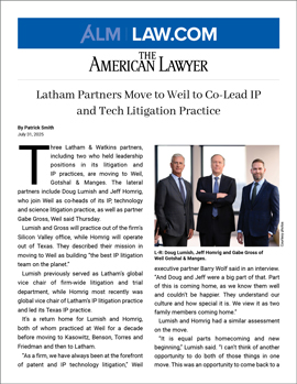 AmLaw article reprint