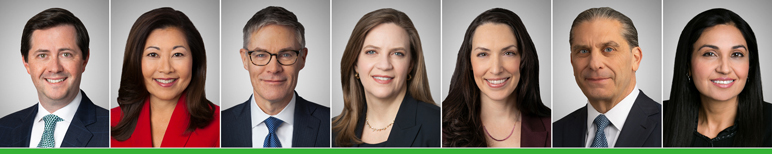 Dennis Adams, Karen Ballack, John Barry, Anne Cappella, Olivia Greer, Mark Perry and Charan Sandhu