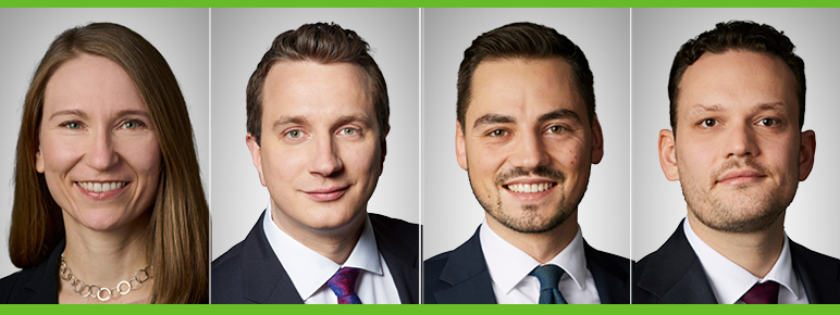 Private Equity partner Barbara Jagersberger, Corporate counsel Steffen Giolda and associate Kevin Mägerle and Tax associate Florian Striefler