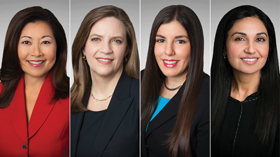 Karen Ballack, Anne Cappella, Jessica Falk and Charan Sandhu