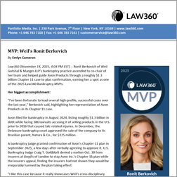 Ronit Berkovich Featured as a Law360 Bankruptcy MVP for 2025