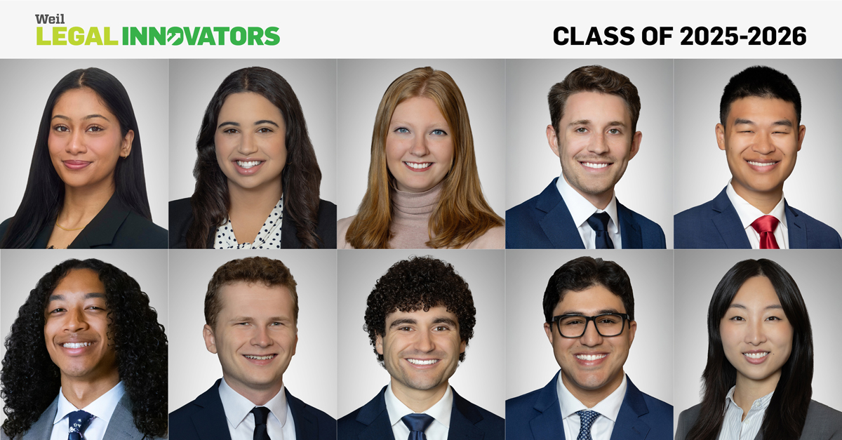 Weil Legal Innovators: Our 2025-2026 Class with Innovator's Headshots