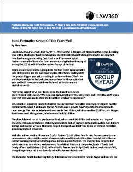 Law360 Names Weil a 2025 “Fund Formation Group of the Year” Law360 Names Weil a 2025 “Fund Formation Group of the Year”