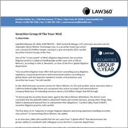 Law360 Names Weil a 2025 “Securities Group of the Year”