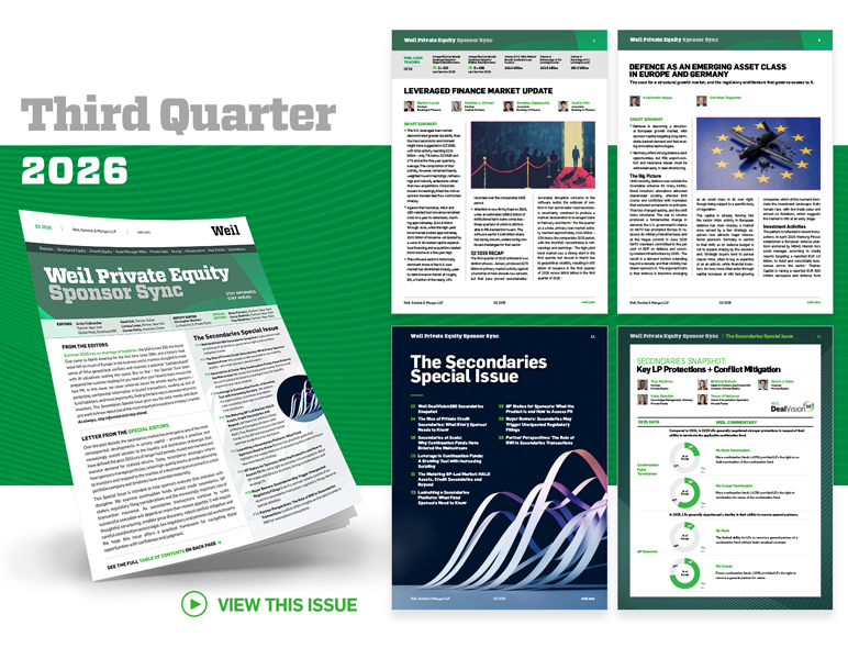 Weil Private Equity Sponsor Sync Q3 2026: The Secondaries Special Issue