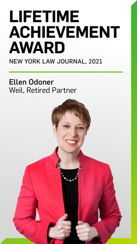 Ellen Odoner Wins NYLJ Lifetime Achievement Award