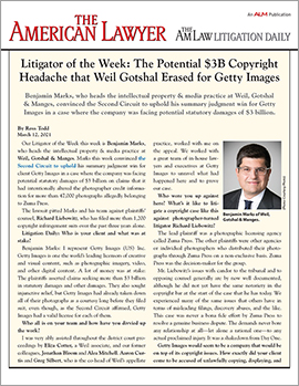 Benjamin Marks Named Litigator of the Week
