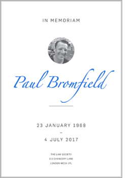 In Memoriam Paul Bromfield
