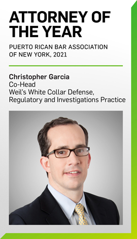 Christopher Garcia Named 2021 Attorney of the Year by Puerto Rican Bar Association Christopher Garcia Named 2021 Attorney of the Year by Puerto Rican Bar Association