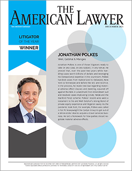 Jonathan Polkes Named 2021 Litigator of the Year