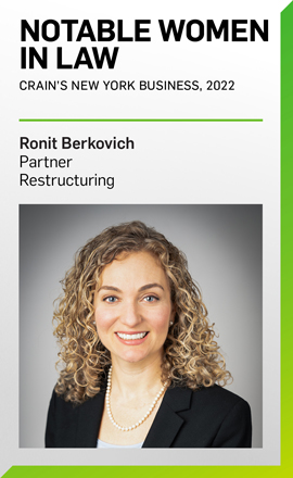 Ronit Berkovich Recognized as a Notable Woman in Law by Crain's New York Business Ronit Berkovich Recognized as a Notable Woman in Law by Crain's New York Business